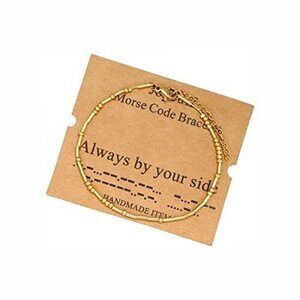 5535 Birthday Gifts Morse Code Bracelets 18K Gold Beads Jewelry for Mother